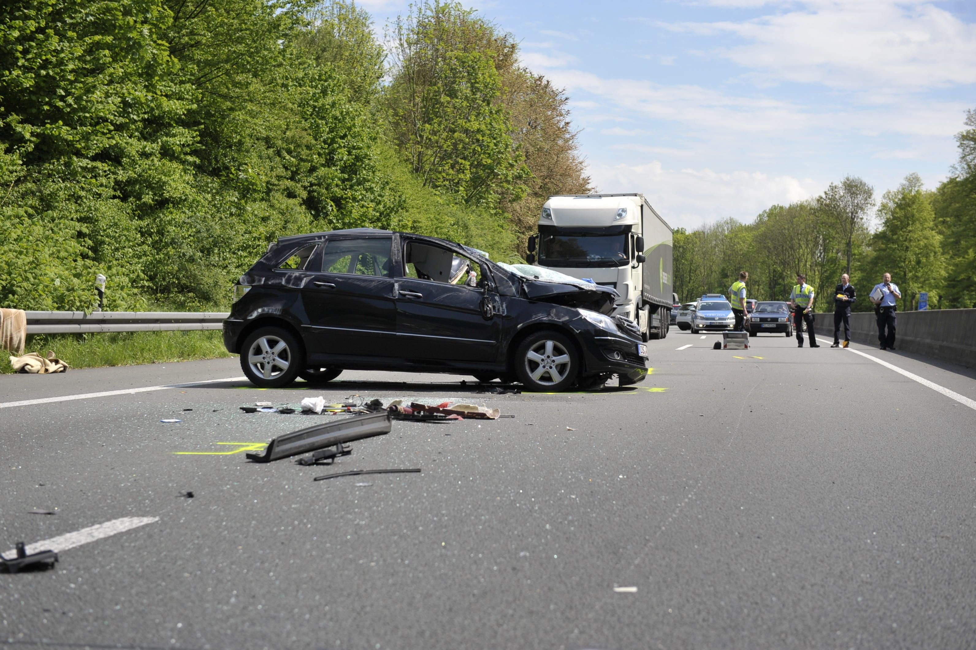 Unfall auf der A30 in Hiddenhausen