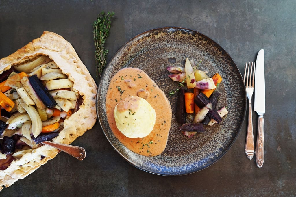 Rezept für Gemüse im Teigmantel mit Marsala-Sauce