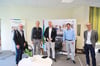 Noch ein Foto nach dem erfolgreichen digitalen Azubi- und Karrieretag: Werner Messink, Dr. Frank Klammer, Moderator Tobias Häusler, Dr. Martin Quittek und Dr. Ralf Köneke.