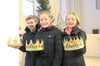 Drehen in diesem Jahr für die Sternsingeraktion in Alstätte ihre Runden: Frieda, Mia und Hannah. Ebenfalls zu den rund 70 aktiven Kindern gehören (runde Fotos) Emma und Julie sowie zum ersten Mal Luis, Max und Fiete.