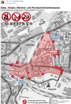 
Im Areal zwischen Bahnhof und Stadion sind Alkohol und Glasflaschen verboten
