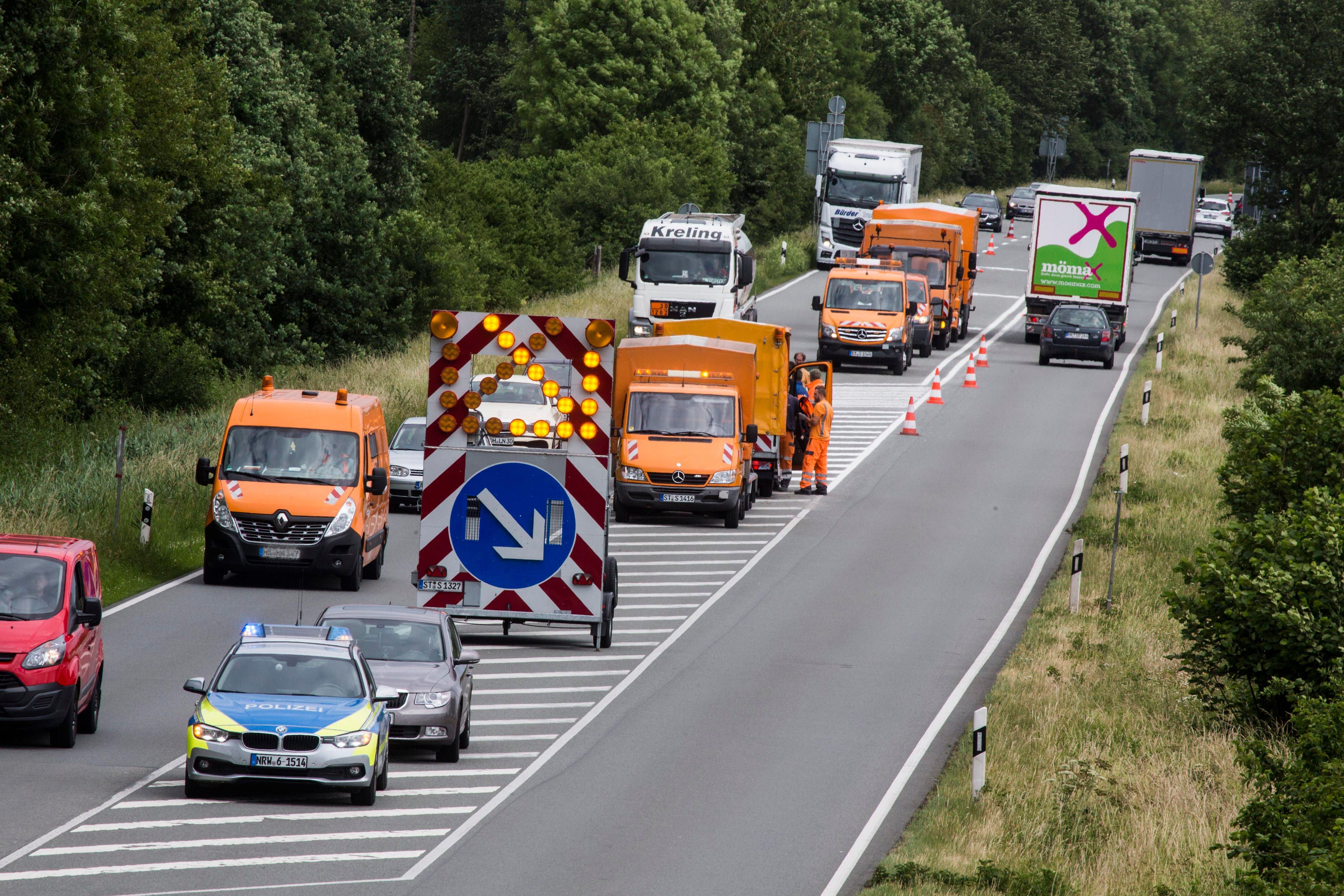 Fahrbahnmarkierungen Zwischen Altenberge-Süd Und Münster-Nienberge