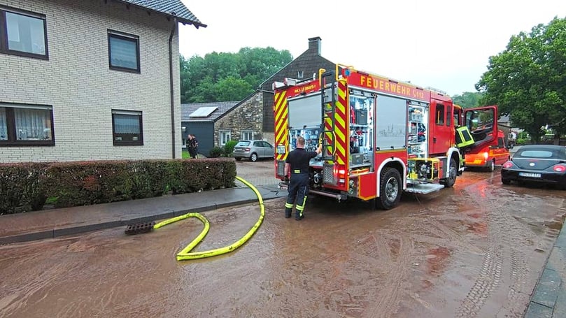 Einsatz nach Unwetterlage in einem Aachener Vorort.
