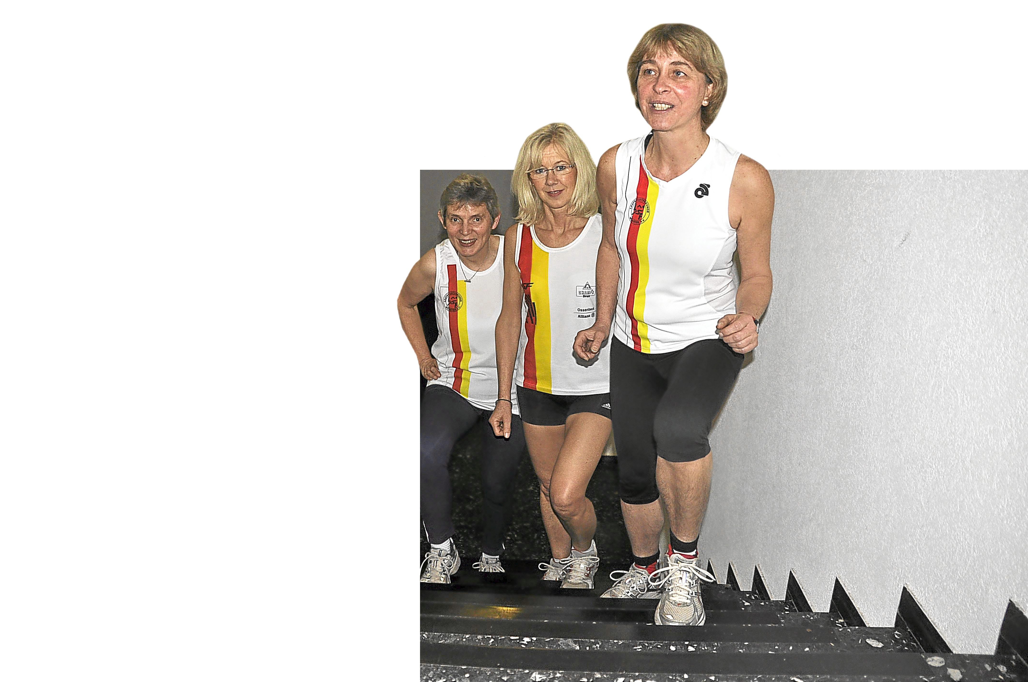 Trio um Hildegard Kerkhoff beim „Empire State RunUp“