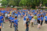 Flashmob am letzten Tag in der St. Martinigrundschule in Greven.