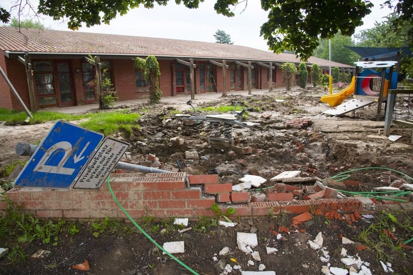-gap- Kita Blandine-Merten-Haus in Bad Neuenahr-Ahrweiler am 5. August 2021 drei Wochen nach dem Hochwasser der Ahr.