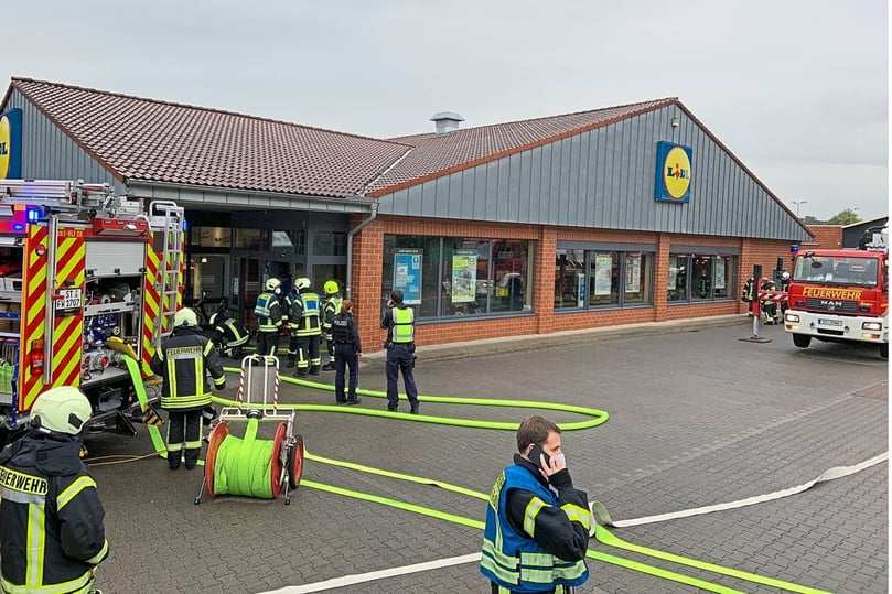 In den Büroräumen des Lidl-Marktes an der Laurenzstraße ist am Mittwochvormittag ein Feuer ausgebrochen.