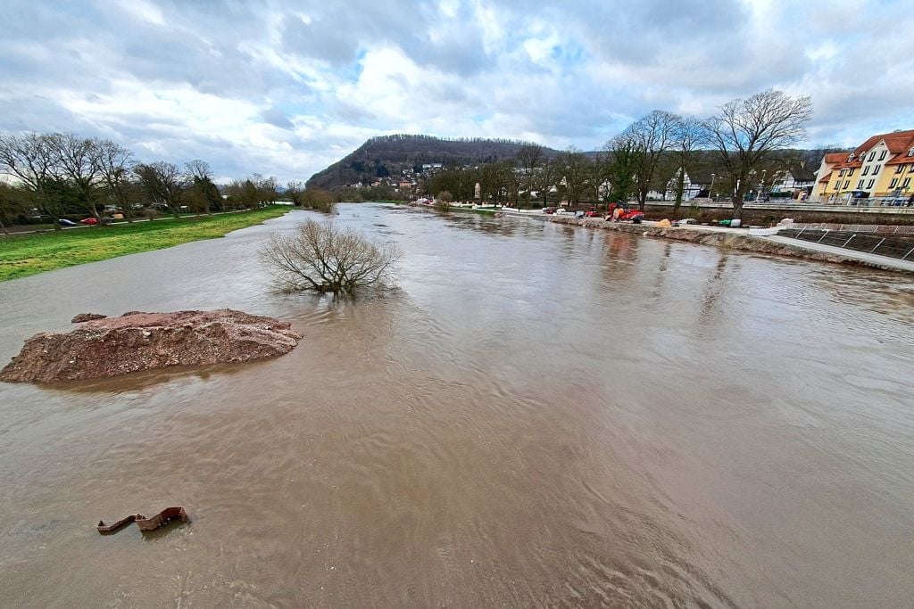 Weser-Hochwasser Verschont Höxters Landesgartenschau-Baustellen