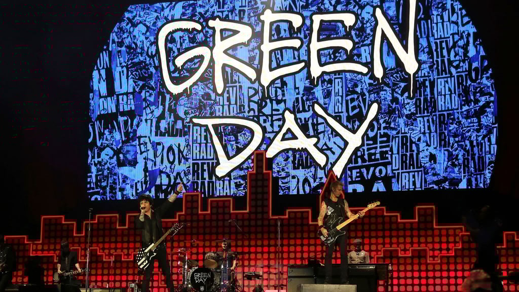 Le groupe punk Green Day lors d'un concert.