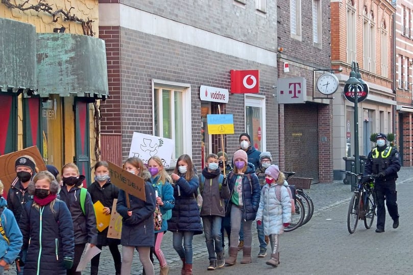 Friedensmarsch und Friedensdemo der Telgter Schulen