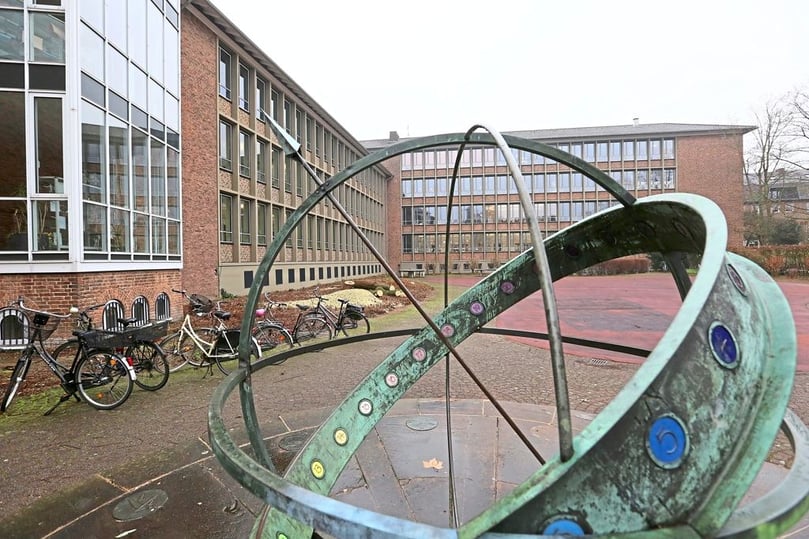 Blick auf den Schulhof der Marienschule heute