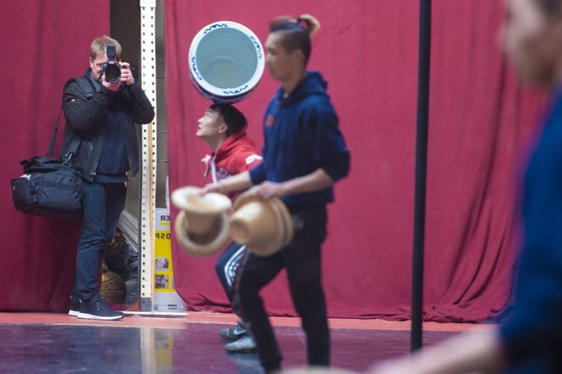 Immer ein Foto wert: Das Training der Spitzenartisten.