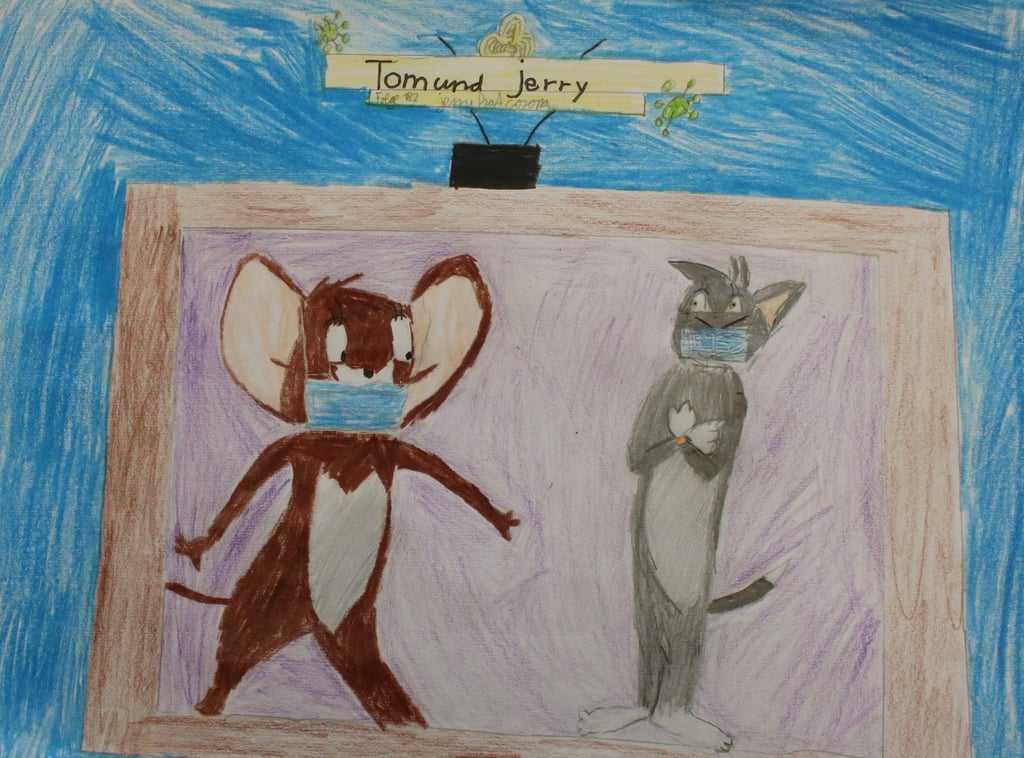 Cartoon Skizzen von Tom und Jerry