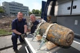 Erfolgreich entschärft: Die Kampfmittelexperten hatten diese 250-Kilo-Bombe freigelegt und unschädlich gemacht