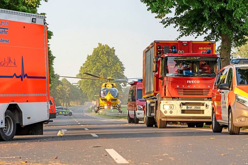 Rettungshubschrauber Christoph Westfalen landete auf der Warendorfer Straße.