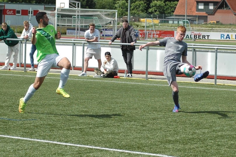 Szene aus dem Spiel 1. FC Nordwalde gegen den FSC Rheda (2:3) am 12. Juni 2022 in der Aufstiegsrunde zur A-Jugend-Bezirksliga.