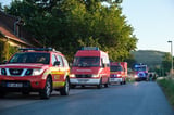 Beim Gestüt Auenquelle in Rödinghausen brennt der Misthaufen. Die Feuerwehr kann ein Übergreifen der Flammen auf Strohhalle iund Stallungen verhindern.