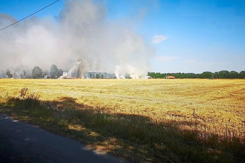brennender Acker in Schmedehausen