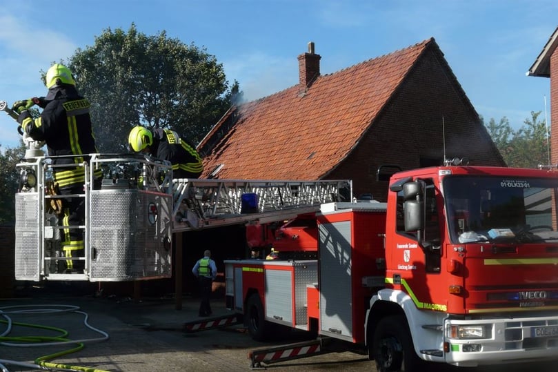 Brand eines alten Fachwerkhauses in Ottmarsbocholt