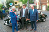 Francois Tierce, Peter Horstmann und Jan Brons (v.l.) nach ihrer ankunft am Sophiensaal