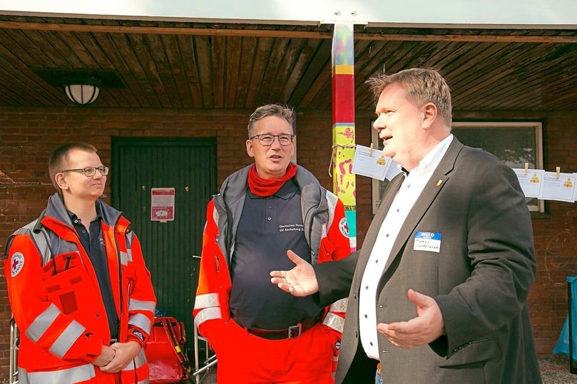 Auch der DRK Ortsverein Ascheberg-Davensberg war den ganzen Tag vor Ort. Bürgermeister Thomas Stohldreier dankte für den ehrenamtlichen Einsatz.