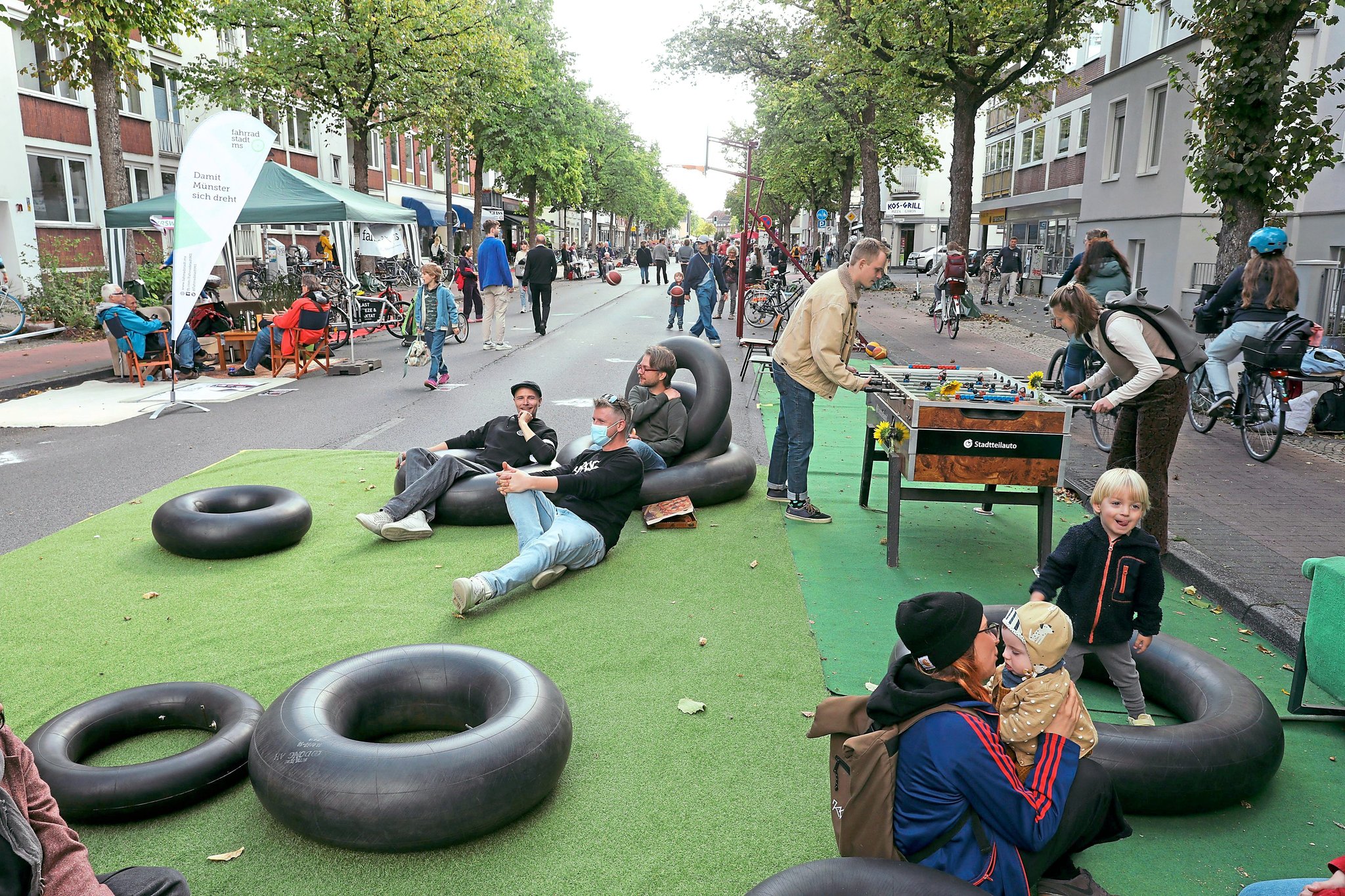 "Parking Day" 2022 in Münster Chillen auf der Hammer Straße