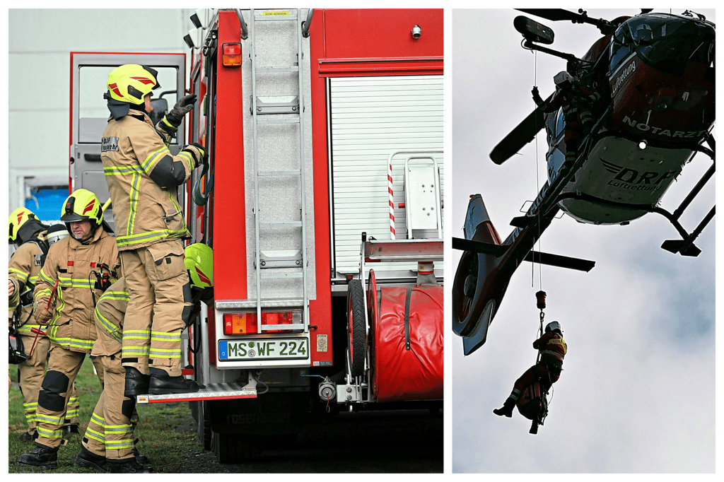 Hubschrauber für BASF-Großübung im Einsatz
