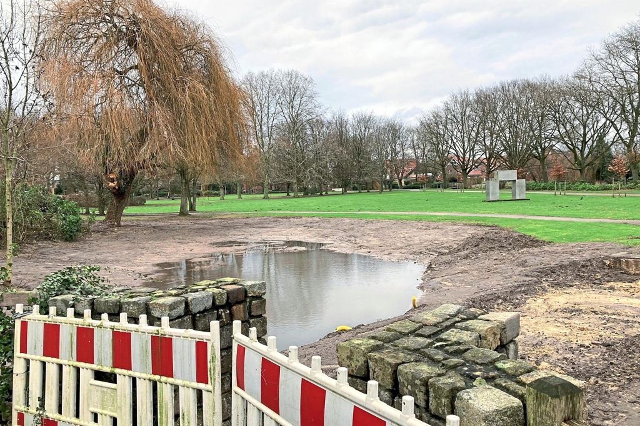 Senden Zwangspause bei den Arbeiten im Bürgerpark