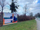 Landratswahl Minden-Lübbecke 2023 Wahlplakate in Lübbecke. CDU-Kandidat Jörg-Michael Schrader. Die Plakate in der Stadt Lübbecke weisen auf die Landratswahl am 15. Januar hin.
