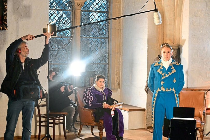 Filmdreh 200 Jahre Emmausgang, Prinzen-Schützen, Wasserschloss Burgsteinfurt