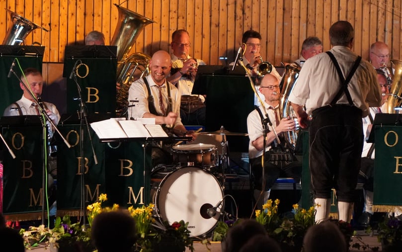 Die Original Baumberger Musikanten boten am Samstag ihr erstes Jahreskonzert nach der langen Corona-Zwangspause
