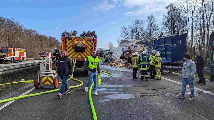 Unfall auf der A1 kurz vor der Abfahrt FMO am 28. März