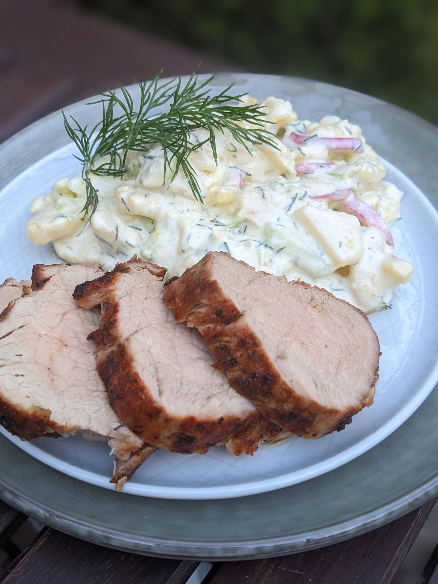 Omas Kartoffelsalat zu Schweinefilet vom Grill
