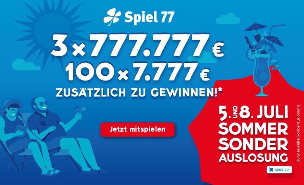 Spiel 77 ExtraChance bei Sonderauslosung ergreifen