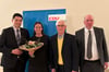 Caroline Bosbach (2. von links) mit dem stellvertretenden Kreisvorsitzenden Mirko Schmidt, dem Kreisvorsitzenden der Senioren Union, Manfred Oermann, und dem Stadtverbandsvorsitzenden Jörg Haferkorn (von links). Sie war Gastrednerin auf dem Westfälischen Abend der CDU.