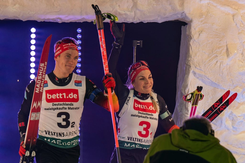 Biathlon auf Schalke DSVDuos verpassen Podium knapp