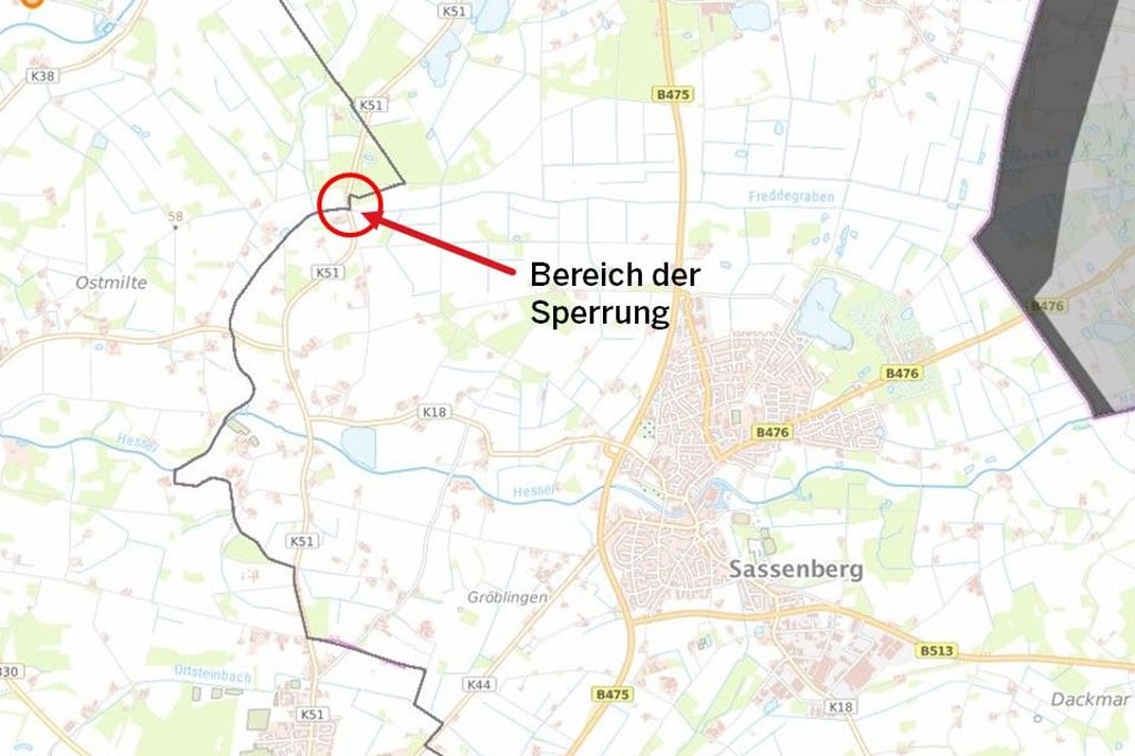 K51 zwischen Warendorf und Füchtorf wird voll gesperrt