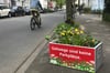 An mehreren Stellen im Kreuzviertel wurden Blumenkübel aufgestellt, um das Parken auf Gehwegen zu verhindern.