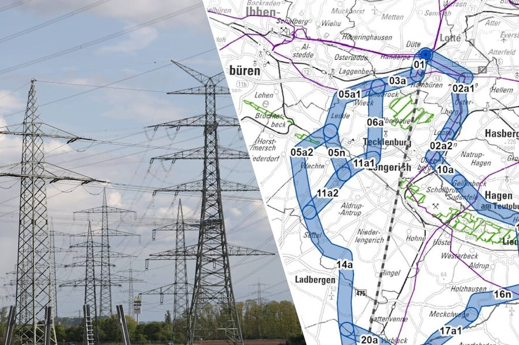 Stromtrasse in Westfalen: Mögliche Variante führt durch Lienen