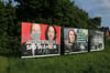 Wahlplakate aller Parteien wurden in Ascheberg beschmiert, wie hier am Kreisverkehr an der Steinfurter Straße.