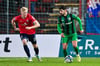 Im Heimspiel gegen die SpVgg Unterhaching können Malik Batmaz (r.) und Preußen Münster den Aufstieg in die 2. Bundesliga klarmachen.