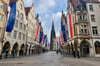 Münster wählte vorwiegend pro-europäisch: Am Sonntag landete die rechtspopulistische AfD bei der Europawahl 2024 bei 4,8 Prozent. Hier ein Bild vom gesperrten Prinzipalmarkt am Tag der Friedenspreis-Verleihung.
