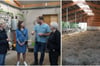 Jan Schedding führte (v.l.) Susanne Schulze Bockeloh (Vorsitzende des Landwirtschaftlichen Kreisverbandes Münster), Dr. Ophelia Nick (Parlamentarische Staatssekretärin im Bundesministerium für Ernährung und Landwirtschaft) und Maria Klein-Schmeink (Bundestagsabgeordnete Bündnis 90/Die Grünen) über seinen Hof.