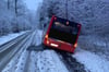 Ein mit 30 Schülern besetzter Bus landete bei Büren-Wewelsburg im Graben.