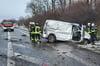 Ein Renault-Transporter hat sich am Donnerstag auf der Autobahn 44 zwischen Lichtenau und Bad Wünnenberg-Haaren überschlagen.