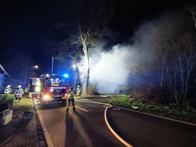 Fotos vom Brand eines Fachwerkhauses in Preußisch Oldendorf