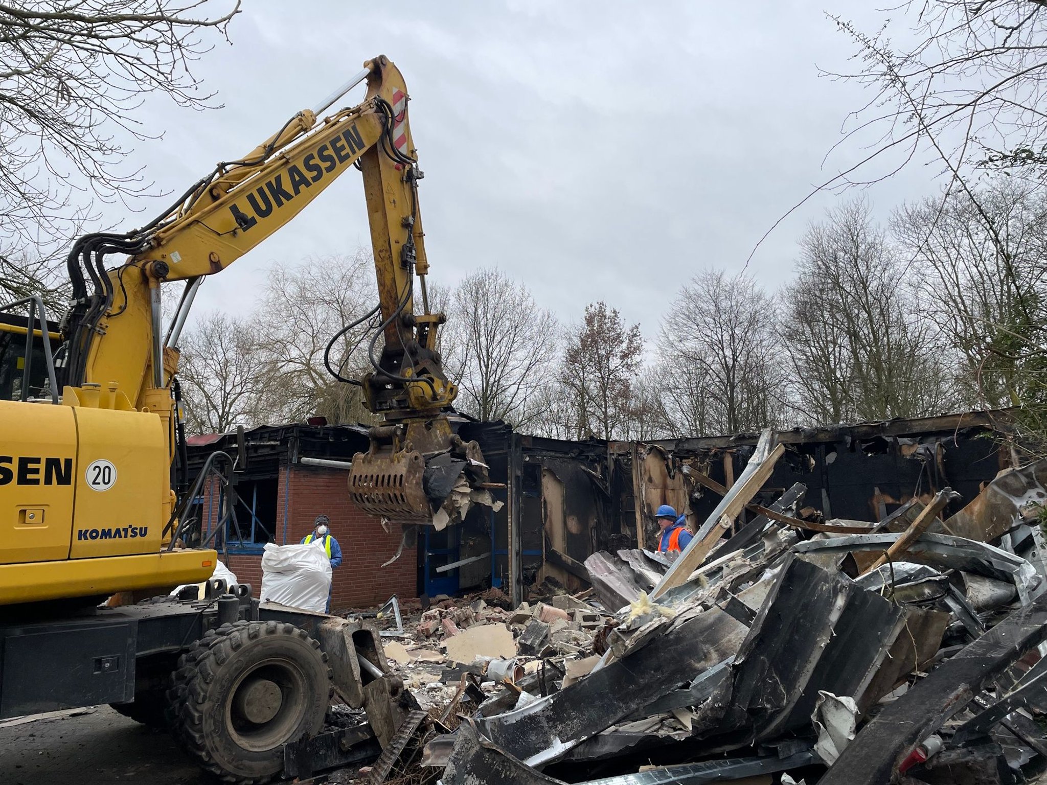 Abrissarbeiten am Spiekerhof-Kindergarten