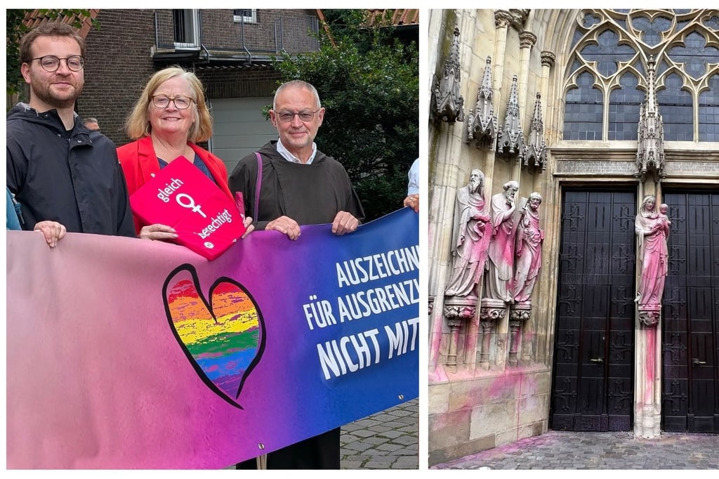 Protest gegen Bischof Barron – Kirche mit Farbe beschmiert