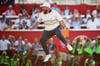 Der Sprung nach dem entscheidenden Putt: Shane Lowry bejubelt die Titelverteidigung im Ryder Cup.