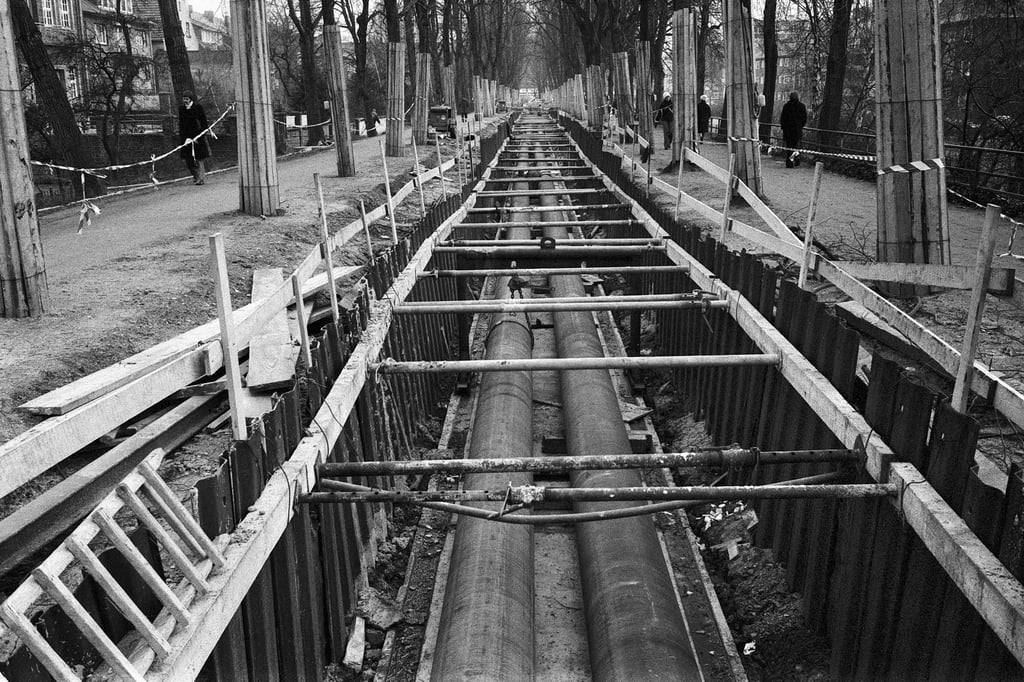 Als die Promenade für eine Fernwärmeleitung aufgerissen wurde